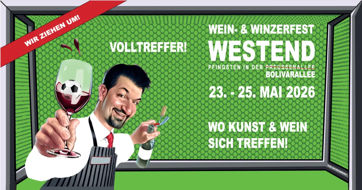 WeinPfingsten 2026, WeinPfingsten Berlin, Wein- und Winzerfest Westend, Wein- und Winzerfest Berlin, Bolivarallee Berlin, Berlin-Westend